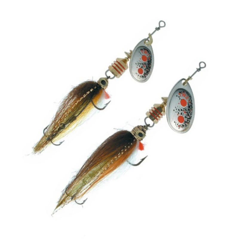 Mepps Aglia TW Streamer Spinners Silver Red Dots